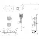 Душевой комплект Wonzon & Woghand WW-D4538-A-MW 230 мм, с термостатом, белый матовый