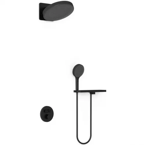 Душевой комплект Vincea Inspire VSFW-3I22MT3RMB 300 мм, с термостатом, черный матовый