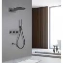 Душевой комплект Abber Wasser Kreis AF8150NG 300 мм, с термостатом, никель