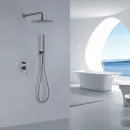 Душевой комплект Abber Emotion AF8818NG 250 мм, со смесителем, никель
