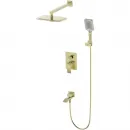 Душевой комплект Wonzon & Woghand Fit WW-88939009A-BG 300x200 мм, со смесителем, золотой матовый