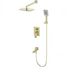 Душевой комплект Wonzon & Woghand Fit WW-88939009A-BG 300x200 мм, со смесителем, золотой матовый