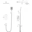 Душевой комплект Wonzon & Woghand Fit WW-88939009A-BGM 300x200 мм, со смесителем, темный графит матовый