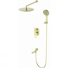 Душевой комплект Wonzon & Woghand Frame WW-88939010-BG 300 мм, со смесителем, золотой матовый
