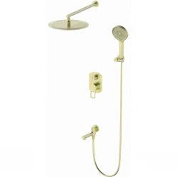 Душевой комплект Wonzon & Woghand Frame WW-88939010-BG 300 мм, со смесителем, золотой матовый