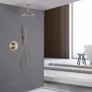 Душевой комплект Abber Wasser Kreis AF8121G 250 мм, CoolStart, со смесителем, золотой матовый