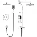 Душевой комплект Wonzon & Woghand Diamond WW-88939011-MB 300 мм, со смесителем, черный матовый