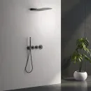 Душевой комплект Timo Saona SX-2350/18SM 230 мм, с термостатом, вороненая сталь