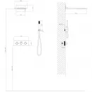 Душевой комплект Abber Wasser Kreis AF8151 300 мм, с термостатом, хром