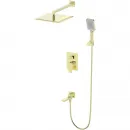 Душевой комплект Wonzon & Woghand Cube WW-88939016-BG 300 мм, со смесителем, золотой матовый
