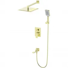 Душевой комплект Wonzon & Woghand Cube WW-88939016-BG 300 мм, со смесителем, золотой матовый