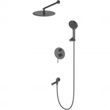 Душевой комплект Wonzon & Woghand Stick WW-88939017-BGM 300 мм, со смесителем, темный графит матовый
