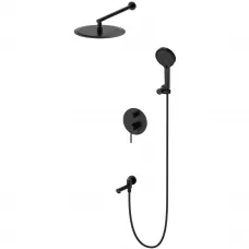 Душевой комплект Wonzon & Woghand Stick WW-88939017-MB 300 мм, со смесителем, черный матовый