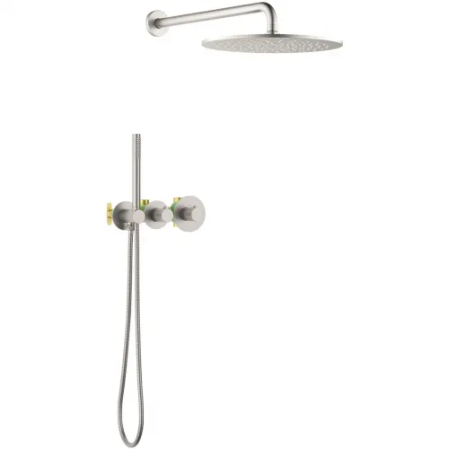 Душевой комплект Timo Saona SX-2359/13SM 300 мм, с термостатом, никель матовый