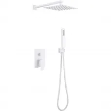 Душевой комплект Abber Daheim AF8219W 250 мм, со смесителем, белый матовый