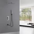 Душевой комплект Abber Daheim AF8250NG 250 мм, с термостатом, никель