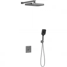 Душевой комплект Vincea VSFW-321MT1GM 315x210 мм, с термостатом, вороненая сталь