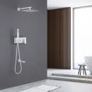 Душевой комплект Abber Daheim AF8217W 250 мм, со смесителем, белый матовый