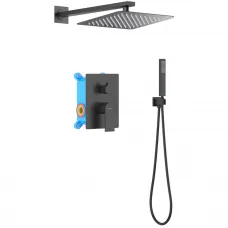 Душевой комплект Aquatek Лира AQ1472MB 250 см, со смесителем, черный матовый