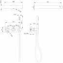 Душевой комплект Abber Perfekte 316 AF8A18BG 300 мм, со смесителем, золотой матовый