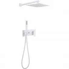 Душевой комплект Abber Daheim AF8218W 250 мм, со смесителем, белый матовый