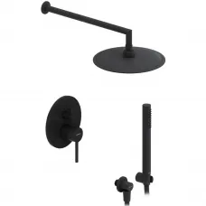 Душевой комплект Damixa Scandinavian Pure 936520300 250 мм, со смесителем, черный матовый