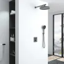 Душевой комплект Vincea Inspire VSFW-3I21MT2GM 300 мм, с термостатом, вороненая сталь