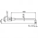 Кронштейн для душа 405 мм Migliore Ricambi Lux ML.RIC-36.108.BR