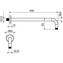 Кронштейн для верхнего душа Plumberia Selection SAT3130OR 400 мм, настенный, золотой