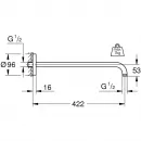 Кронштейн для верхнего душа 422 мм Grohe Rainshower 26146LS0