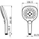 Душевая лейка Wonzon & Woghand WW-88SC08-CR 130 мм, 3 режима, хром