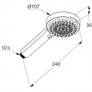 Душевая лейка Kludi Dive S 3S 6883005-00 107мм, 3 режима, хром