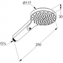 Душевая лейка Kludi Dive X 1S 6981005-00 117мм, 1 режим, хром