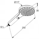 Душевая лейка Kludi Dive X 1S 6981039-00 117 мм, 1 режим, черный матовый