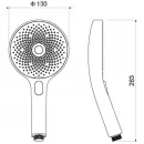 Душевая лейка Aquatek AQ2007MB 130 мм, 3 режима, черный матовый