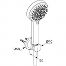Душевой гарнитур Kludi Dive S 3S 6895039-00 3 режима, черный матовый