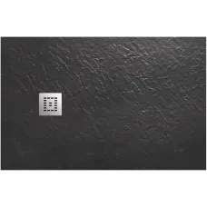 Душевой поддон BelBagno Uno TRAY-MR-UNO-AH-120/90-35-NERO-CR 120x90 см, из литьевого мрамора, прямоугольный, черный матовый