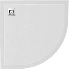 Душевой поддон BelBagno Uno TRAY-MR-UNO-R-80-550-35-W-CR 80x80 см, из литьевого мрамора, четверть круга, белый