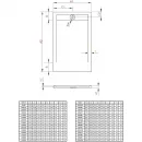 Душевой поддон из литьевого мрамора 140x90 см Radaway Teos F Cemento HTF14090-74