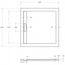 Душевой поддон из литьевого мрамора 80x80 см Cezares TRAY-AS-A-80-30-W