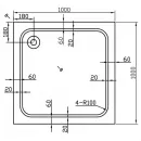 Акриловый поддон 100x100 см Vincea VST-2AS-1010