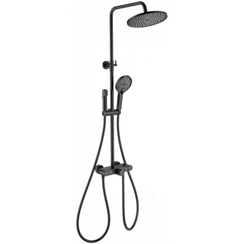 Душевая система Wonzon & Woghand Muse Selesta WW-B4113-MB 255 мм, с термостатом, черный матовый