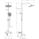Душевая система Wonzon & Woghand WW-B3047-A1-MB 230 мм, с термостатом, черный матовый