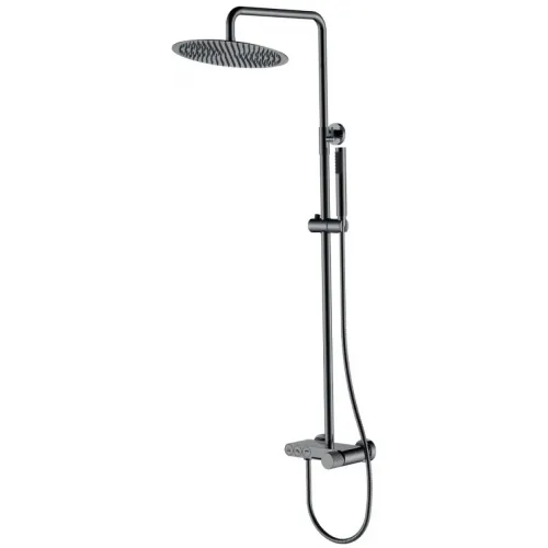 Душевая система Boheme Stick Linea 128-SGM.3 300 мм, со смесителем, графит глянец