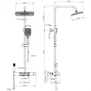 Душевая система Wonzon & Woghand Muse Legato WW-B4129-MB 300x200 мм, с термостатом, черный матовый