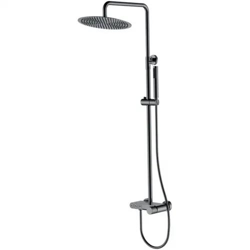 Душевая система Boheme Stick Spirale 128-SGM.4 300 мм, со смесителем, графит глянец