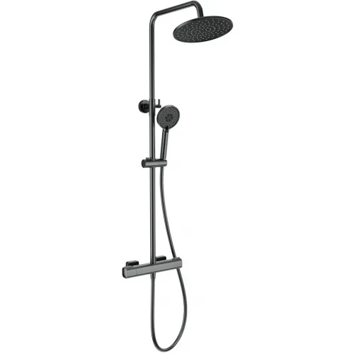 Душевая система Wonzon & Woghand Stay 1 WW-B3051-A-BGG 230 мм, с термостатом, темный графит матовый