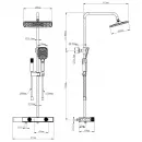 Душевая система Wonzon & Woghand Shelf WW-B4161-MW 300x200 мм, с термостатом, белый матовый