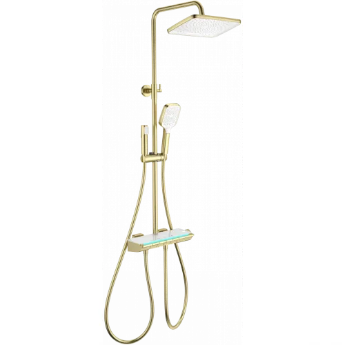 Душевая система Wonzon & Woghand Muse Lumia WW-B4174-BG 300x200 мм, с термостатом, золотой матовый