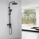 Душевая система Abber Insel AF8016B 250 мм, со смесителем, черный матовый